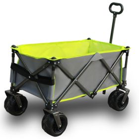Heavy Duty Folding Beach Wagon Cart With Big Wheels & Adjustable Handle