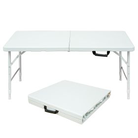 4ft Portable Folding Table Indoor&Outdoor Maximum Weight 135KG Foldable Table For Camping White
