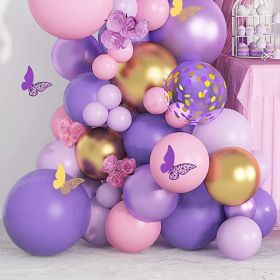 108PC Purple Balloon Butterfly Set And Inflator