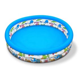 Large Outdoor Foldable Pump Inflatable Swimming Pool With Ocean Logo Suitable For 2 Children And Family Use