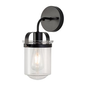 1-Light With Clear Glass Shade,Modern Sconce, Industrial Indoor  Light Fixture For Bathroom Living Room Bedroom Over Kitchen Sink,E26 Socket,No Bulb