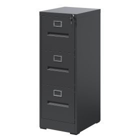 3 Drawer File Cabinet With Lock Metal Vertical File Cabinet Office Home, A4 Legal Letter Size Narrow File Cabinet Locked,Assembly Required