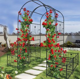 Metal Garden Arch With Plant Stands 79.5W X 86.6H Climbing Plants Rose Support