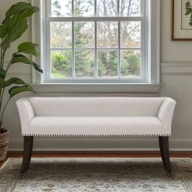 Welburn Upholstered Bench Cream
