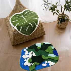 Moss Area Rug Water-Absorbent and Non-slip Moss Rugs for Bedroom Easy to Clean Moss Carpet Suitable for Bathroom, Living