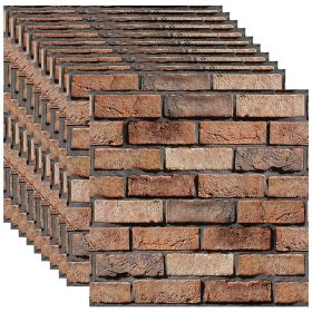 10 Packs 3D Wall Brick Self Adhesive Removable Wallpaper 11.8 x 11.8 Inch Wallpaper Brick Breakaway Wall Decals Vintage Faux Brick Wallpaper Brown for