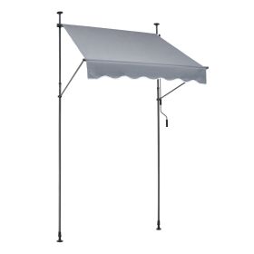 VEVOR 59x47" Patio Awning Retractable Awning Sunshade Shelter with Crank Handle