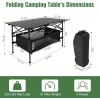 Camping Table That Fold up Lightweight, Aluminum Folding Table Roll Up Table with Easy Carrying Bag for Indoor, Outdoor, Camping, Backyard, BBQ, Party