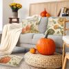 4Pcs Thanksgiving Fall Throw Pillows Cushion Case 18x18in Set of 4 Pumpkin Watercolor Farmhouse Pillowcase for Thanksgiving Day Harvest Festival Party