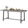 HOMCOM Industrial Kitchen Table for 8 People, 70.9" Long Dining Table with Large Tabletop and Steel Legs for Dining Room, Gray