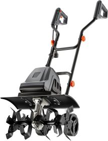 Electric Garden Cultivator, 15 Amp, Rope Spinner With Adjustable Wheels And Foldable Handle And Safety Switch For Soil Cultivation