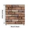 10 Packs 3D Wall Brick Self Adhesive Removable Wallpaper 11.8 x 11.8 Inch Wallpaper Brick Breakaway Wall Decals Vintage Faux Brick Wallpaper Brown for