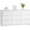 9 Drawer Dresser for Bedroom, Storage Cabinet With Hidden Handles, Modern Closet Of Drawers for Living Room