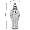 Regal White and Silver Ceramic Decorative Ginger Jar