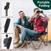 4 Pack Black Camping Chairs with Steel Frame and Oxford Fabric Portable Folding Fishing Chairs Lightweight Outdoor Seats with 100KG Weight Capacity fo
