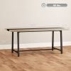HOMCOM Industrial Kitchen Table for 8 People, 70.9" Long Dining Table with Large Tabletop and Steel Legs for Dining Room, Gray