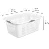 (4 Pack)2 Bushel Large Plastic Laundry Basket with 4 Comfort Grip Handles, White