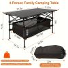 Portable 37" Oversized Camping Table - Instant-Roll Aluminum Folding Desk for Tailgate Parties, RV Trips & Group BBQs