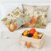 4Pcs Thanksgiving Fall Throw Pillows Cushion Case 18x18in Set of 4 Pumpkin Watercolor Farmhouse Pillowcase for Thanksgiving Day Harvest Festival Party