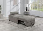 Convertible Wide-Welt Corduroy Sofa Sleeper Sofa Chair W/ Pull-Out Bed Smoke