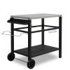 Stainless Steel BBQ Grill Cart with Wheels Portable Outdoor Grilling Tabletop Prep Station for Patio Garden Backyard Cooking and Serving