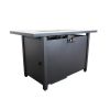 25'' H x 42'' W Steel Outdoor Fire Pit Table with Lid