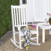 White Wooden Rocking Chair 24.41 x 33.86 x 46.06inch Outdoor Patio Porch Rocker Classic Garden Rocking Armchair for Backyard Deck Balcony Lawn Relaxat