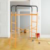HOMCOM 4-Step Steel Scaffold Organizer Platform, Anti-Skid Mobile Scaffolding Ladder with 2 Wheels, Free Moving for Indoor/Outdoor Decoration