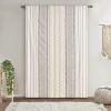 1PC 50x108" Cotton Printed Curtain Panel with Chenille Stripe and Lining