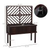 Outsunny Raised Garden Bed with Trellis Wooden Elevated Planter Box Outdoor for Climbing Plants with Drainage Carbonized