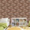 10 Packs 3D Wall Brick Self Adhesive Removable Wallpaper 11.8 x 11.8 Inch Wallpaper Brick Breakaway Wall Decals Vintage Faux Brick Wallpaper Brown for