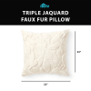 HGTV Triple Jacquard Carved Faux Fur Pillow Autumn Bliss Snowbound 22 x 22 inches
