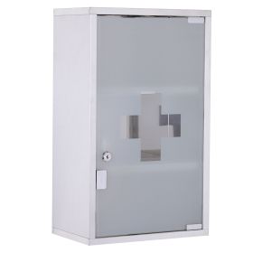 Medicine Cabinet Lockable 12x20, Stainless Steel, 3 Tier With Shelves For Bathroom Storage