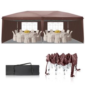 10X20ft Deep Coffee Color 4 Sides -2 Windows Folding Shed