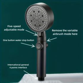 1pc, RV Handheld Shower Head Holder, Punch Free Adjustable Shower Wand Holder With Universal Wall Hook Bracket, Hand Held Shower Head Holder Bracket (Option: Black1)
