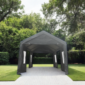 Party Tent Gazebo Heavy Duty Outdoor Car Canopy Carport Portable Garage (Option: Grey-10x20ft)