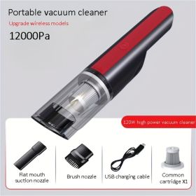 Wireless Red Car Vacuum Cleaner Wireless Car With Strong Suction Handheld Vacuum Cleaner Small Mini Rechargeable Home Vacuum Cleaner (Option: Red1)