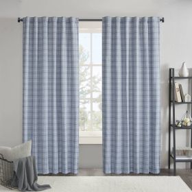 1PC 50x108" Plaid Rod Pocket and Back Tab Curtain Panel with Fleece Lining (Color: as Pic)