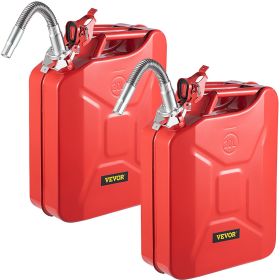 VEVOR Jerry Fuel Can, 5.3 Gallon / 20 L Portable Jerry Gas Can with Flexible Spout System (Quantity: 2 Piece, Color: Red)