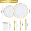 Gold/Silver Plastic Tableware Set - 350PC  Gatherings of 50+people