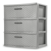 3 Drawer Wide Weave Tower Plastic, Cement, Case of 1
