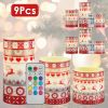 3Pcs/6Pcs/9Pcs quantity options Christmas Flameless LED Candles Deer Flickering Candle Lights Pillar Candles with 3 Lighting Modes Timer Remote Contro