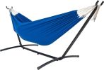 Double Hammock with Space Saving Steel Stand Includes Portable Carrying Case and Head Pillow, 450 Pounds Capacity