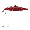 10 Feet Patio Umbrella with Crank and Solar LED Lights