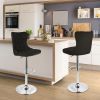 Velvet Bar Stools Set of 2 with Backrest - Swivel & Footrest - 30'' Counter Height
