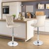 Velvet Bar Stools Set of 2 with Backrest - Swivel & Footrest - 30'' Counter Height