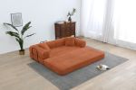 Foldable Sofa Bed, 77.9'' Folding Floor Couch, Compressed Convertable Sleeper Sofa, Memory Foam Couch with Pillow Back Support Armrest