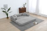 77.9'' Convertible Folding Sofa Bed – 4-in-1 Modular Floor Couch, Corduroy Small Cloud Couch, Compressed Foldable Sleeper Sofa