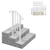Matte White Galvanized Iron Stair Handrail Outdoor Step Railing Heavy Duty Metal Porch Banister for Patio Garden Deck Stairs Safety Support for 1 to 3