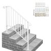 Matte White Galvanized Iron Stair Handrail Outdoor Step Railing Heavy Duty Metal Porch Banister for Patio Garden Deck Stairs Safety Support for 1 to 3